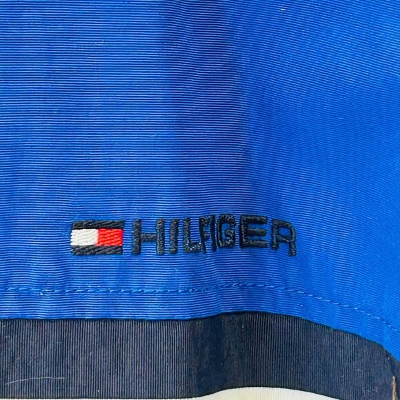 Tommy Hilfiger Nautical Striped Winbreaker Jacket Size M Blue Red Hooded Zip Up - Picture 5 of 14